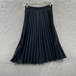 Units Womens Flare Skirt 3 Black 100% Polyester Pleated Midi Electric Waist